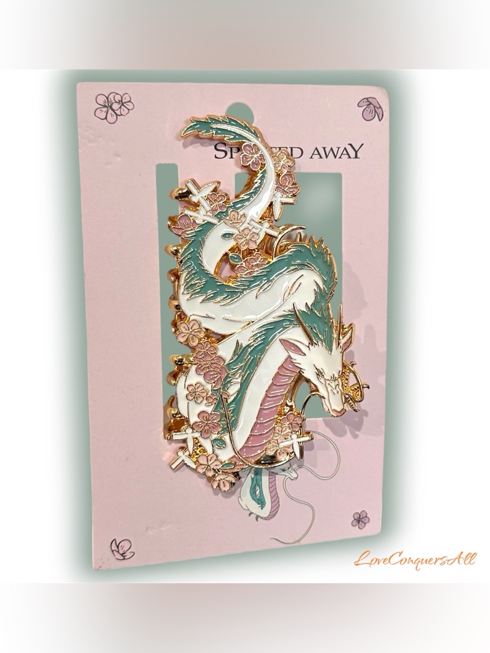 Studio Ghibli Spirited Away Dragon Haku Figural floral Metal Claw Clip
